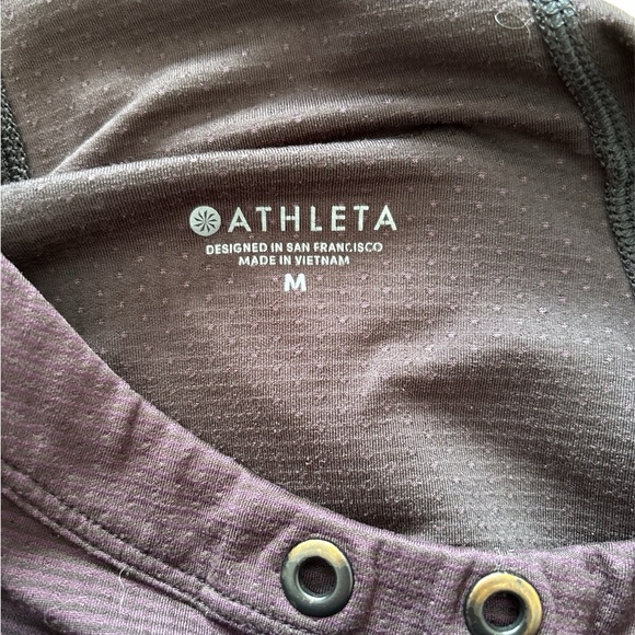 Athleta Heavenly Hail Striped Pullover Hoodie Size Medium, Thumb holes - Picture 4 of 5